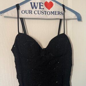 Akira Chicago Black Sequin Cocktail Dress – Small, Sparkle-Ready